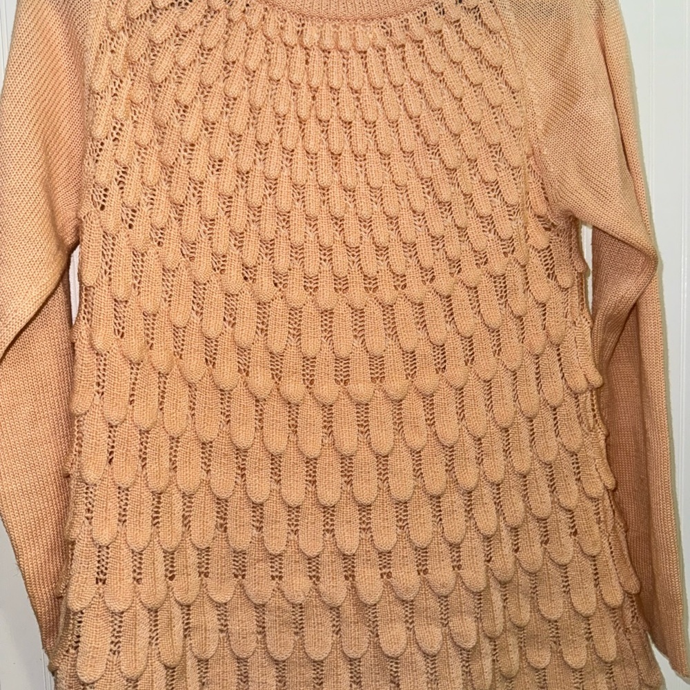 Women's Textured Peach Sweater